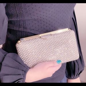 JIMMY CHOO CRYSTAL CLUTCH WITH CHAIN